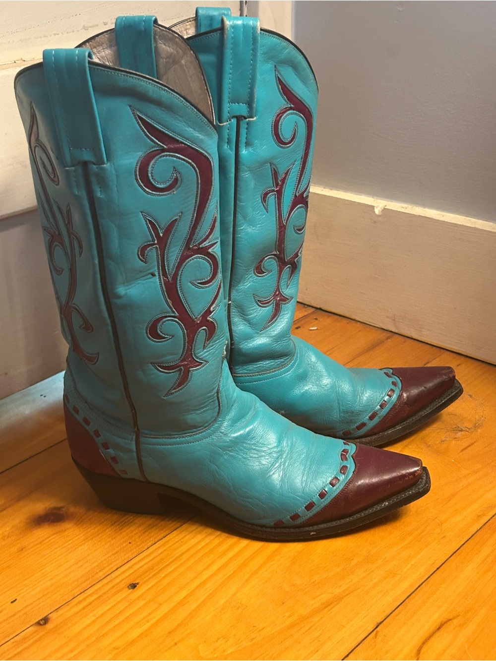 Vintage Tony Lama Turquoise Cowboy WesternBoots